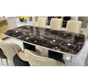 Стол (столешница закаленное стекло под мрамор) гостиная "Севиль"