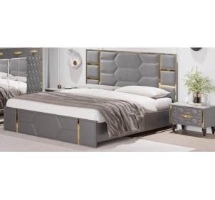 Кровать сп/м 1,8м (сер.-зол.) спальня "Мария"