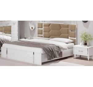 Кровать сп/м 1,8м (бел.-сер.) спальня "Мария"