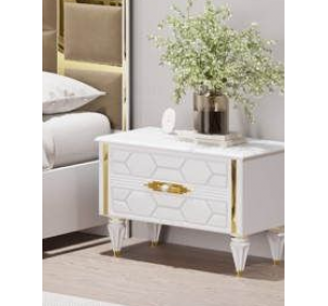 Тумба прикроватная (бел.-зол.) спальня "Мария"