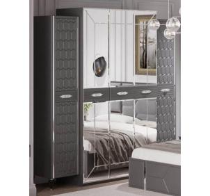 Шкаф 5-дверный (сер.-сереб.) спальня "Мария"