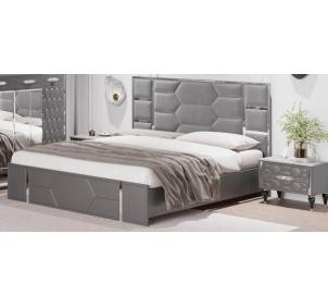 Кровать сп/м 1,8м (сер.-сереб.) спальня "Мария"