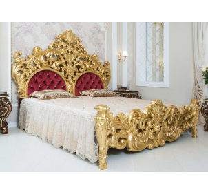 Кровать спальни "Барокко" орех-золото