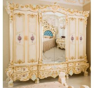 Шкаф 6-ти дв. спальня "Барокко" слоновая кость
