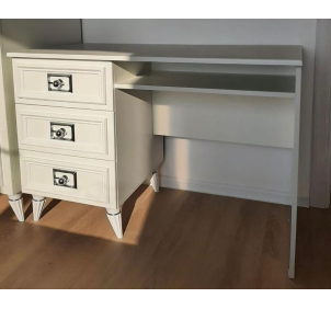 Стол письменный (бел.-сереб.) молодежная комната «Виктория»