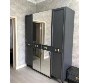 Шкаф 4-дверный (сер.-зол.) спальня "Виктория"