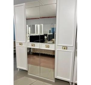 Шкаф 4-дверный (бел.-зол.) спальня "Виктория"