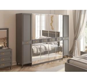 Шкаф 6-дверный (сер.-зол.) спальня "Виктория"