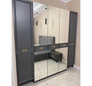 Шкаф 5-дверный (сер.-зол.) спальня "Виктория"