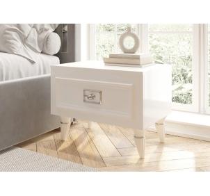 Тумба прикроватная "Виктория" Белый/серебро