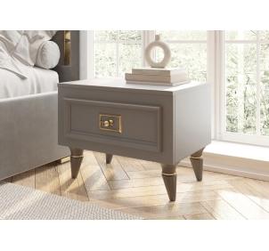 Тумба прикроватная "Виктория" Серый/золото