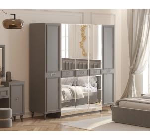 Шкаф 5-дверный (сер.-сереб.) спальня "Виктория"