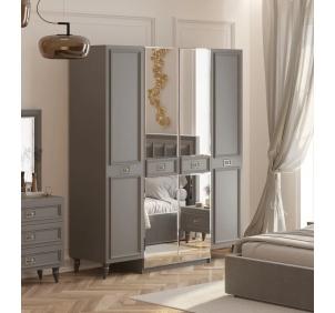 Шкаф 4-дверный (сер.-сереб.) спальня "Виктория"