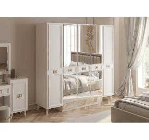 Шкаф 5-дверный (бел.-сереб.) спальня "Виктория"
