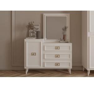 Стол туалетный (комод) (бел.-зол.) спальня "Виктория"