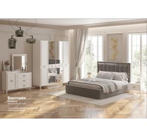Комплект спальни «Виктория» 4дв., кровать 1,6 (бел.-сереб.)