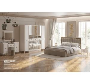 Комплект спальни «Виктория» 5дв., кровать 1,8 (бел.-сереб.)