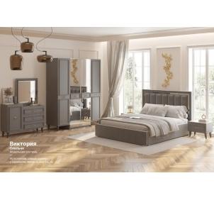 Комплект спальни «Виктория» 4дв., кровать 1,6 (сер.-золот.)