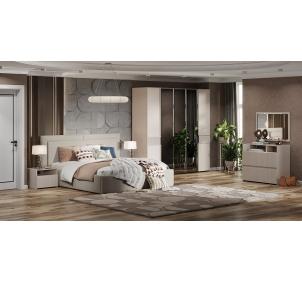 Спальня "Афина" (Кровать 1,8; 2 тумбы; Комод с зеркалом; Шкаф 5 дверный)