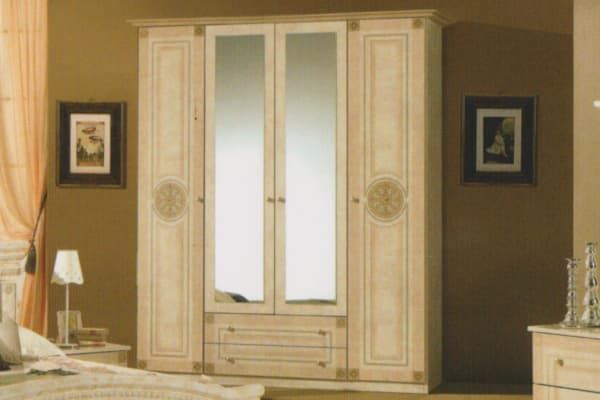 Шкаф 4-х дверный с зеркалами, Рома