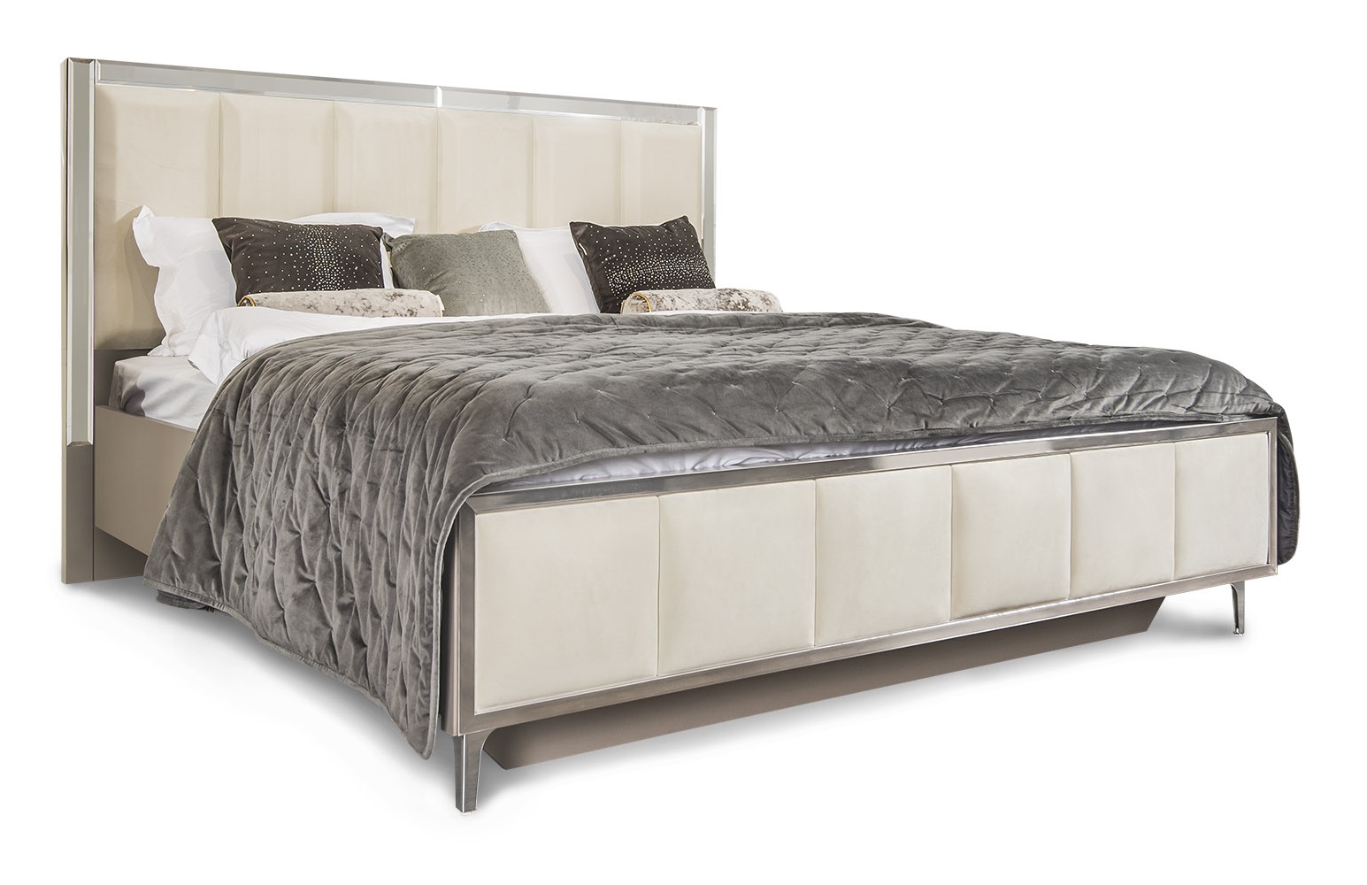 Кровать 1600*2000 из комплекта спальни Гравита Белый глянец/корпус серый