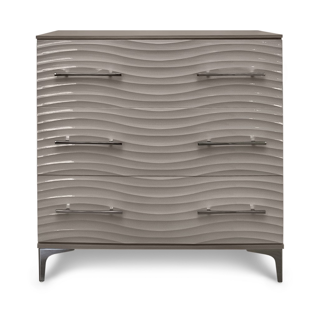 Комод 3 ящика из комплекта спальни Гравита Серый глянец