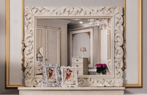 Зеркало (ППУ) 965х798 "Афина Люкс" Крем глянец