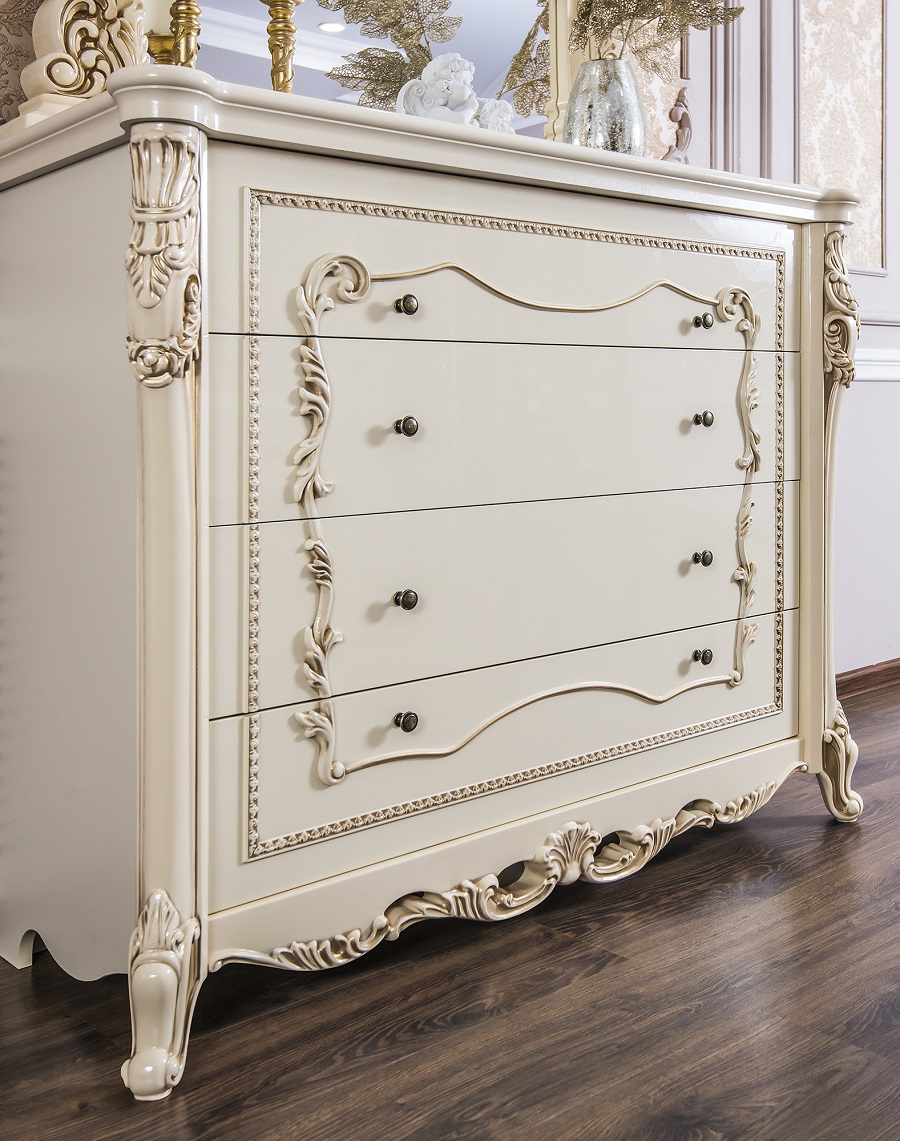 Комод из комплекта спальни "Джоконда Люкс" Крем глянец