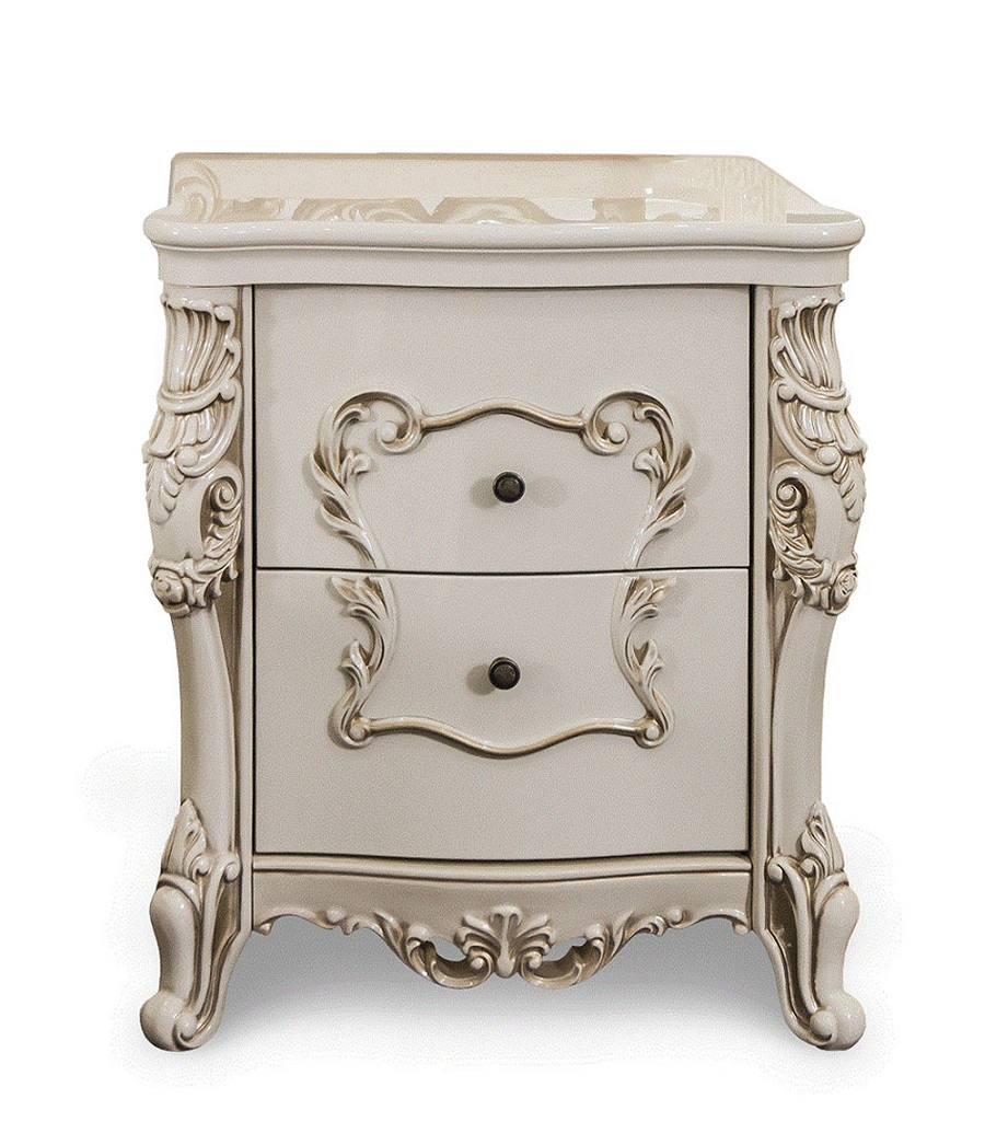 Тумбочка прикроватная из комплекта спальни "Джоконда Люкс" Крем глянец