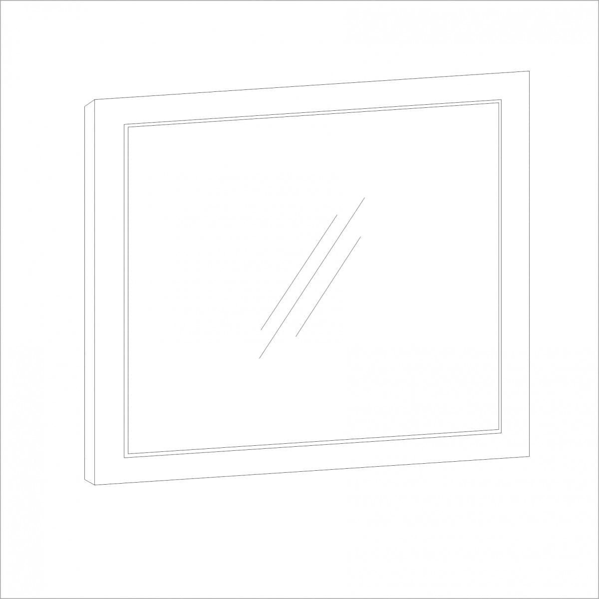 Зеркало рамочное 110х757 из комплекта спальни "Мишель" белый матовый