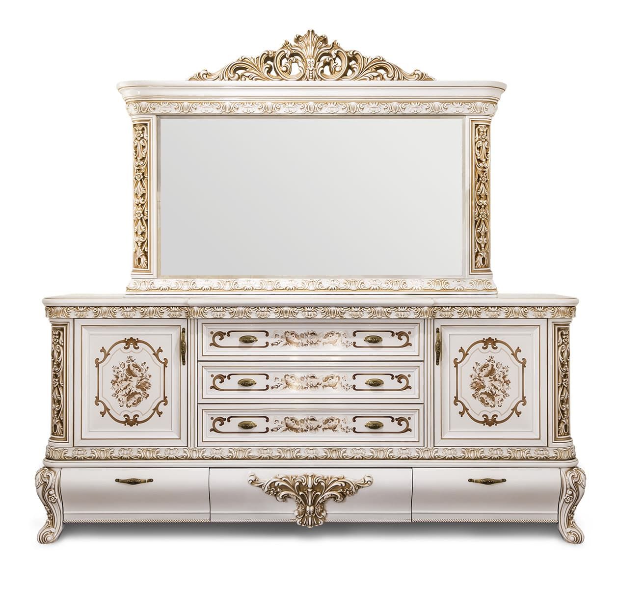 Комод из набора для гостиной "Алсу" Белый глянец