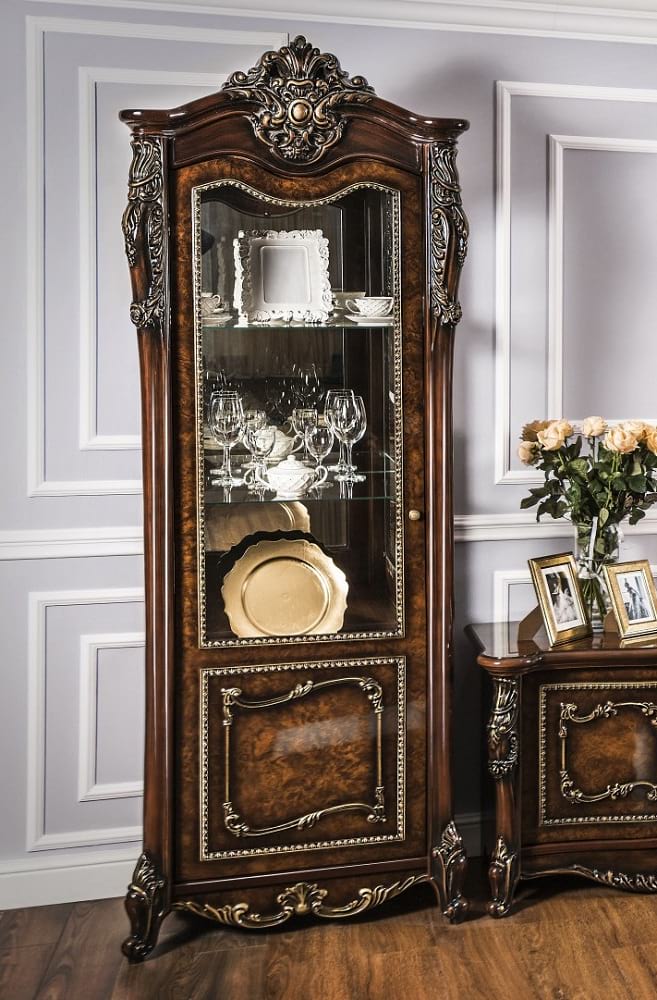 Сервант из набора для гостиной "Джоконда Люкс" 0,8 левый корень дуба глянец