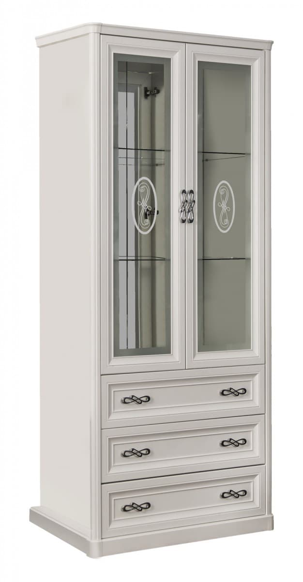 Сервант 2-х ств из набора для гостиной "Мишель" белый