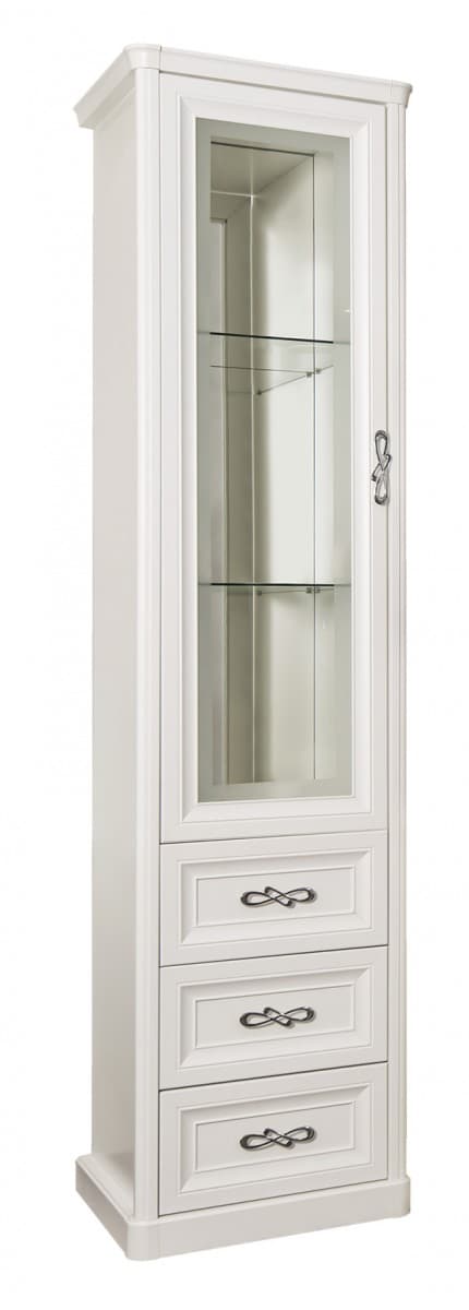 Сервант 1 ств из набора для гостиной "Мишель" белый матовый