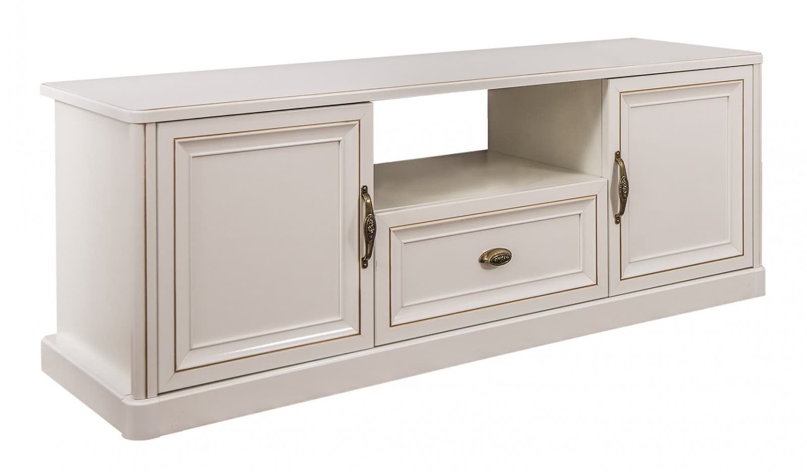 Комод (ТВ) 1610*560*490 из набора для гостиной "Натали" белый глянец