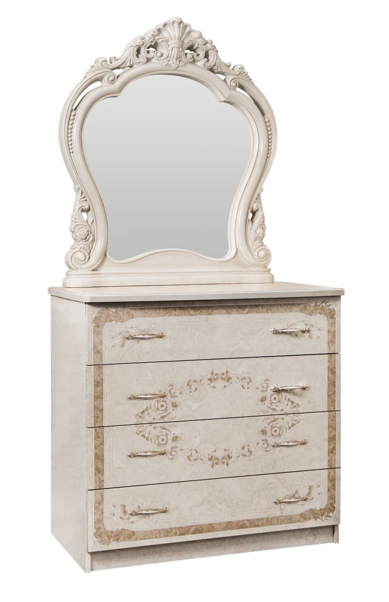 Комод 4 из комплекта спальни "Патрисия Люкс" Крем глянец