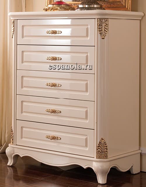 Комод 5 ящ. Djiada беж СТРАЗЫ