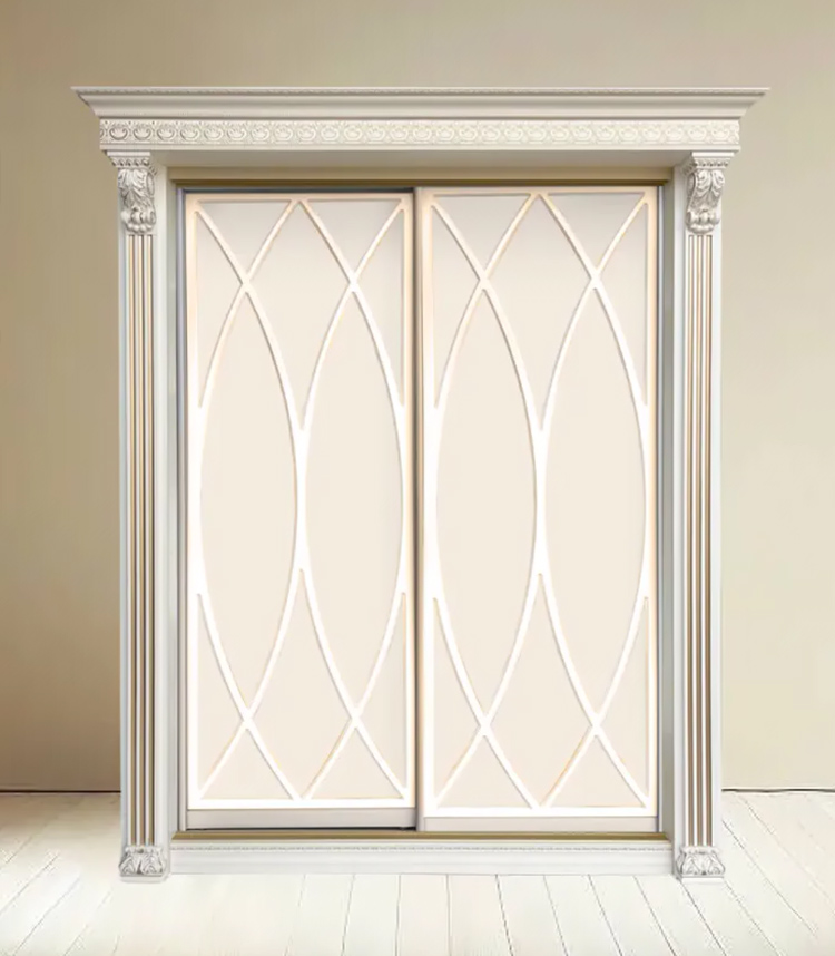 Шкаф-купе Классик 2-х дверный Овал глухой 1730мм Слоновая кость