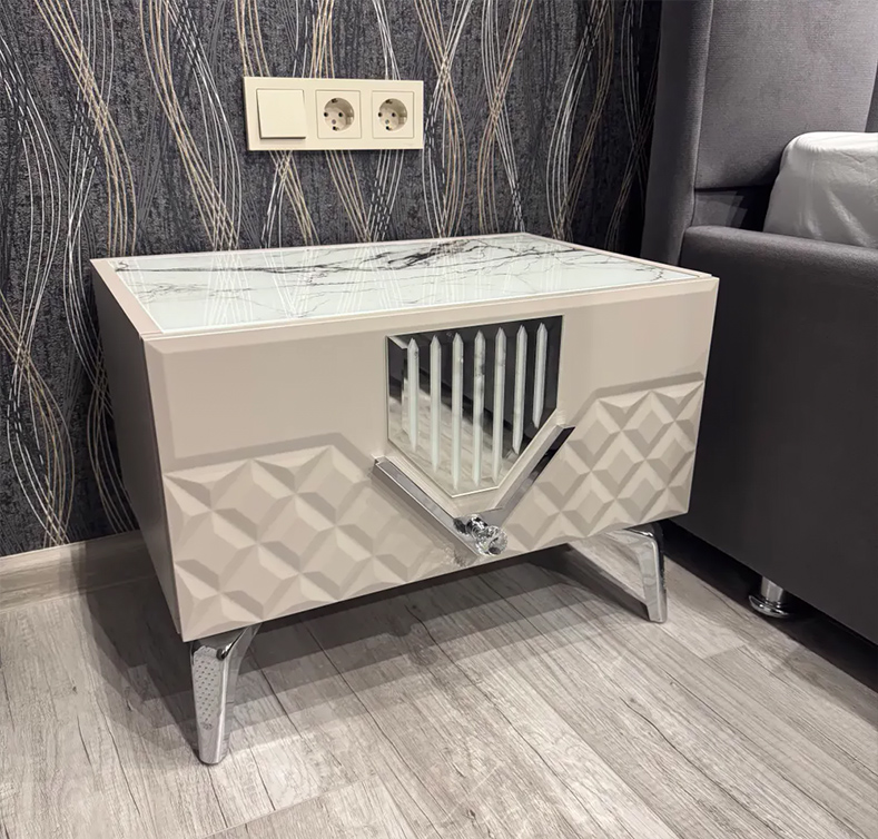 Севиль СВЛ-04 Тумба прикроватная Кашемир с серебром