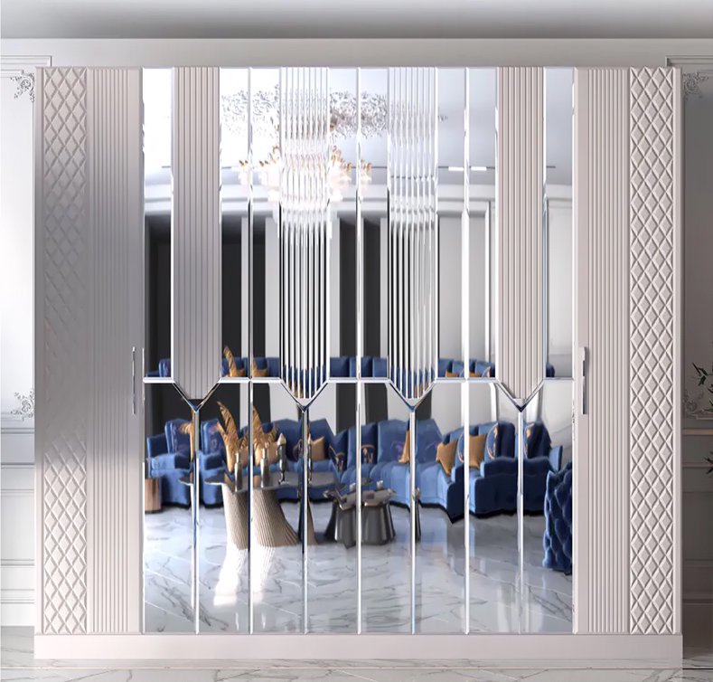 Севиль СВЛ-02 Шкаф 6-ти дв Кашемир с серебром