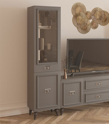 Виктория ГВК-01 Шкаф 1-дверный левый Графит золото