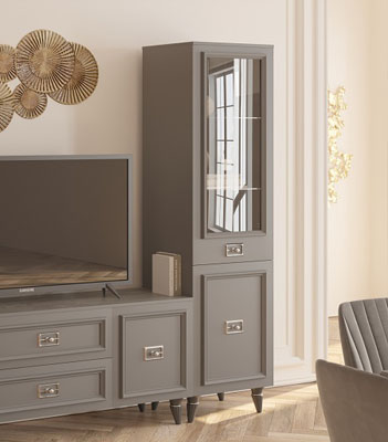 Виктория ГВК-02 Шкаф 1-дверный правый Графит золото