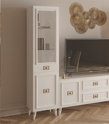 Виктория ГВК-01 Шкаф 1-дверный левый Белый золото