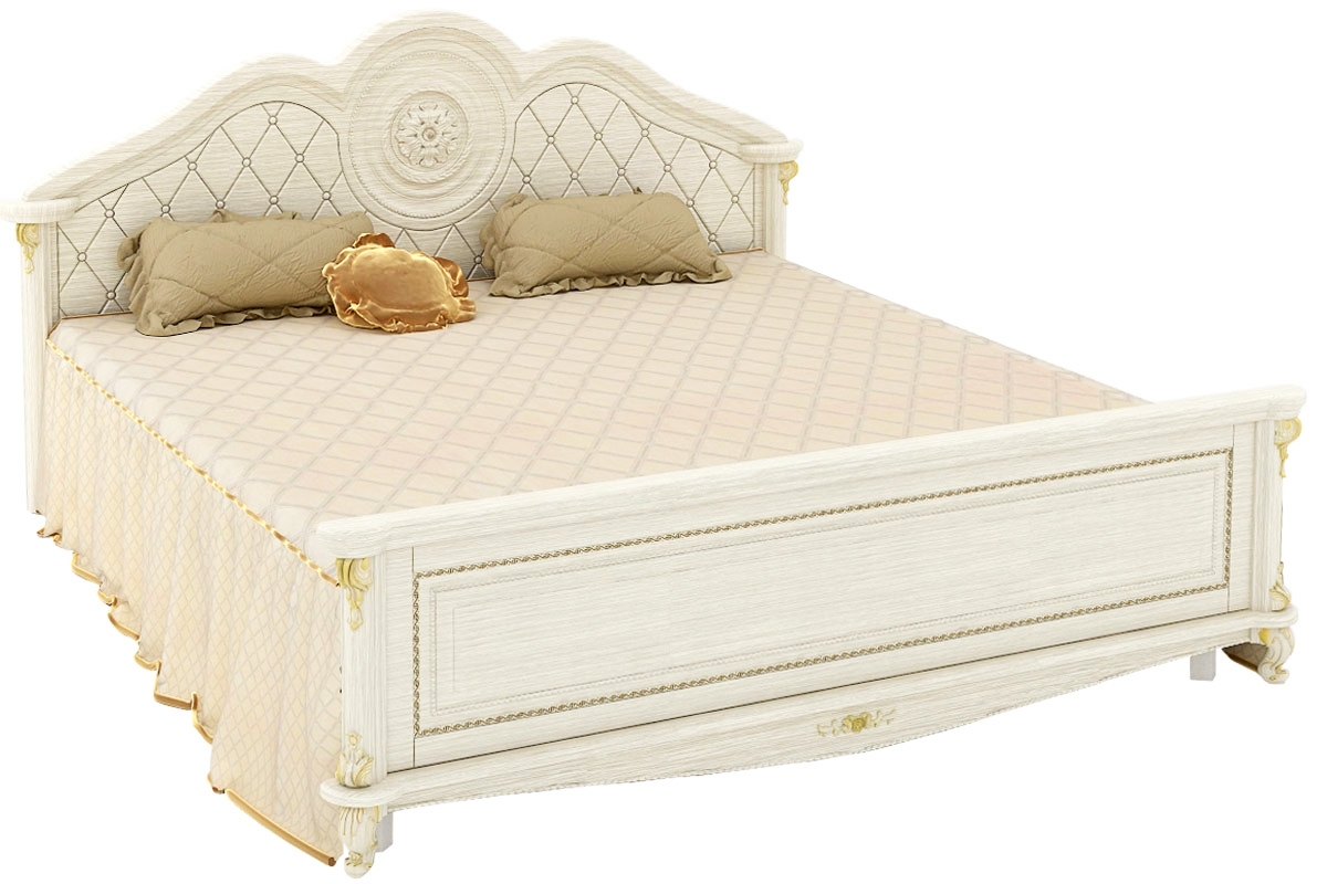 СД-02 Да Винчи кровать 180 каркас Белая патина