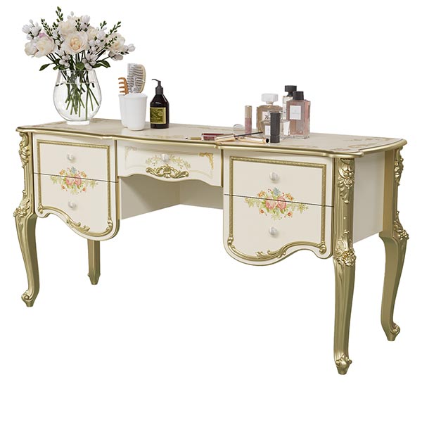 Шейх стол туалетный СШ-05 Слоновая кость/Золото