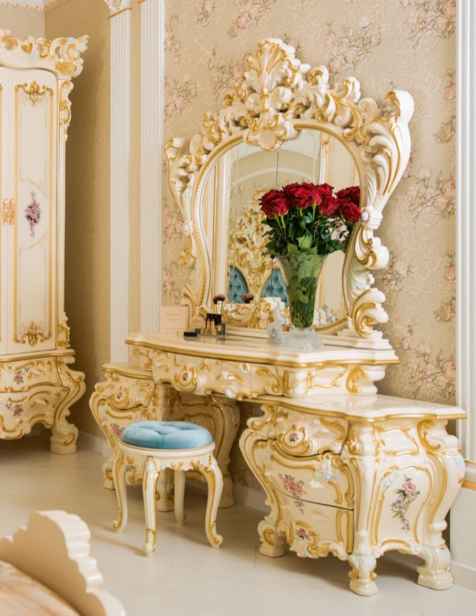 СБ-04 Стол туалетный Барокко Люкс слоновая кость