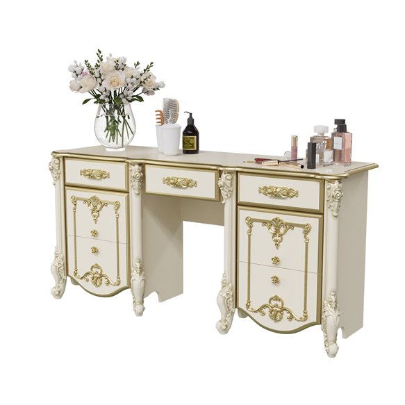 СДВ-05 Дольче Вита Стол туалетный Слоновая кость/золото