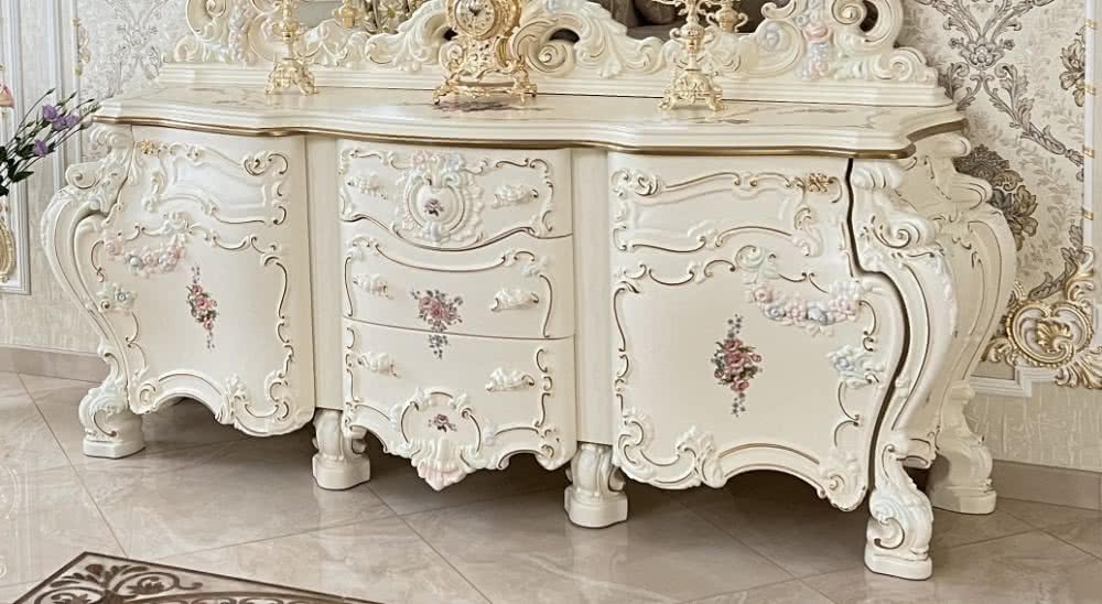 ГБ-05 Комод большой БАРОККО ЛЮКС Слоновая кость