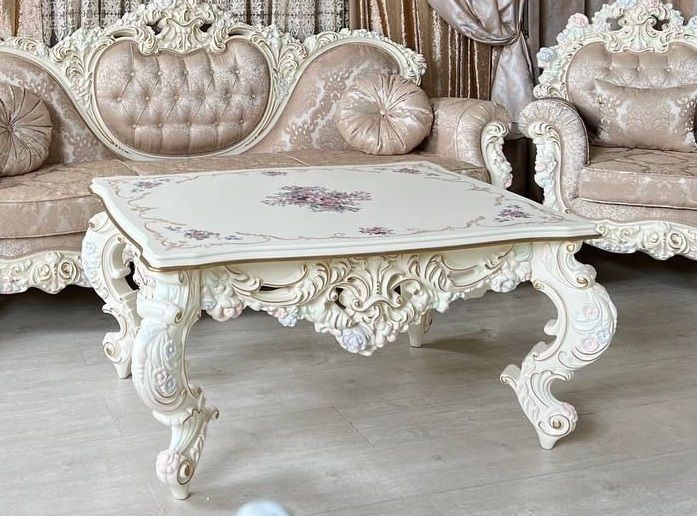 ГБ-07 Стол журнальный БАРОККО ЛЮКС Слоновая кость