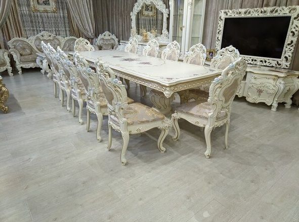 ГБ-09 Стол обеденный БАРОККО ЛЮКС Слоновая кость